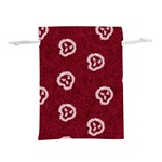 White Skulls On Red Shiny Background Lightweight Drawstring Pouch (M) Back