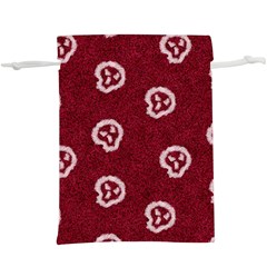 White Skulls On Red Shiny Background  Lightweight Drawstring Pouch (xl) by SychEva