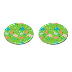 Funny Dinosaur Cufflinks (oval) by SychEva