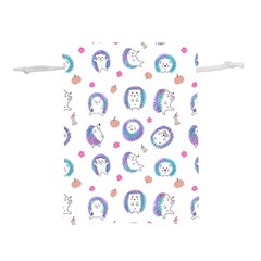 Cute And Funny Purple Hedgehogs On A White Background Lightweight Drawstring Pouch (s) by SychEva