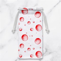 Red Drops On White Background Jewelry Bag by SychEva
