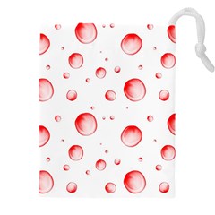 Red Drops On White Background Drawstring Pouch (5xl) by SychEva