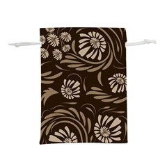 Folk Flowers Pattern  Lightweight Drawstring Pouch (s) by Eskimos