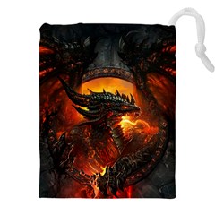 Dragon Fire Fantasy Art Drawstring Pouch (5xl) by Sudhe