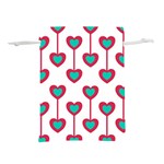 Red Hearts On A White Background Lightweight Drawstring Pouch (S) Front