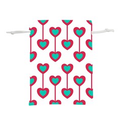 Red Hearts On A White Background Lightweight Drawstring Pouch (m) by SychEva