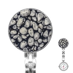 White Rocks Close Up Pattern Photo Stainless Steel Nurses Watch by dflcprintsclothing