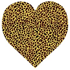 Fur-leopard 2 Wooden Puzzle Heart by skindeep