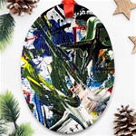 Snow In A City-1-1 Oval Ornament (Two Sides) Front