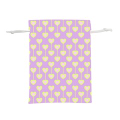 Yellow Hearts On A Light Purple Background Lightweight Drawstring Pouch (s) by SychEva