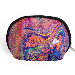 Painted Feathers Accessory Pouch (medium) by kaleidomarblingart