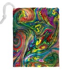 Intricate painted swirls Drawstring Pouch (4XL) Back
