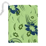 Folk flowers print Floral pattern Ethnic art Drawstring Pouch (5XL) Back