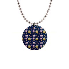 Autumn Pumpkins 1  Button Necklace by SychEva