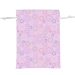 Multicolored Circles On A Pink Background  Lightweight Drawstring Pouch (XL) Back