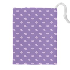 Pink Clouds On Purple Background Drawstring Pouch (5xl) by SychEva
