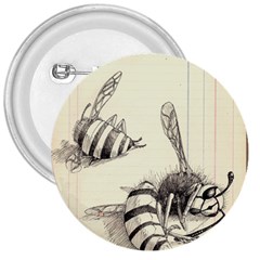 Bees 3  Buttons by Limerence