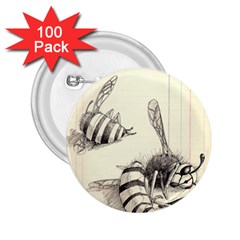 Bees 2 25  Buttons (100 Pack)  by Limerence