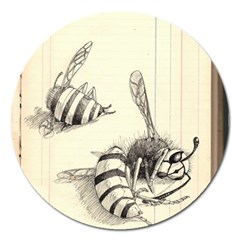 Bees Magnet 5  (round) by Limerence