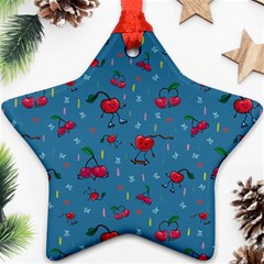 Red Cherries Athletes Star Ornament (two Sides) by SychEva