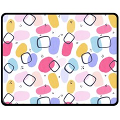 Abstract Multicolored Shapes Fleece Blanket (medium)  by SychEva