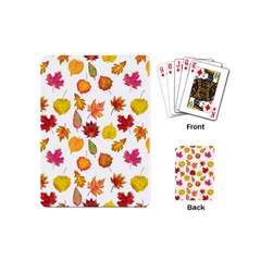Watercolor Autumn Leaves Playing Cards Single Design (mini) by SychEva