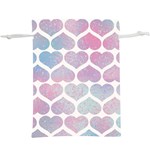 Multicolored Hearts  Lightweight Drawstring Pouch (XL) Back