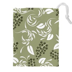 Folk Flowers Print Floral Pattern Ethnic Art Drawstring Pouch (4xl) by Eskimos