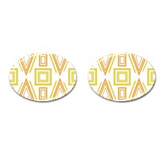 Abstract Pattern Geometric Backgrounds   Cufflinks (oval) by Eskimos