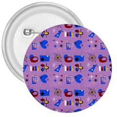 Pink 50s Pattern 3  Buttons by NerdySparkleGoth