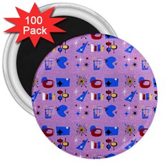Pink 50s Pattern 3  Magnets (100 Pack) by NerdySparkleGoth