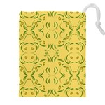 Floral folk damask pattern Fantasy flowers Floral geometric fantasy Drawstring Pouch (5XL) Front