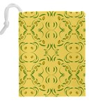 Floral folk damask pattern Fantasy flowers Floral geometric fantasy Drawstring Pouch (5XL) Back
