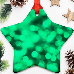 Light Reflections Abstract No10 Green Star Ornament (two Sides) by DimitriosArt
