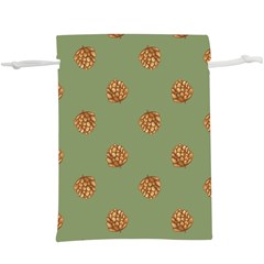 Pine Cones Green  Lightweight Drawstring Pouch (xl) by Littlebird