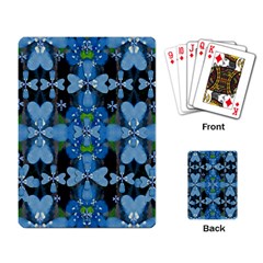 Rare Excotic Blue Flowers In The Forest Of Calm And Peace Playing Cards Single Design (rectangle) by pepitasart