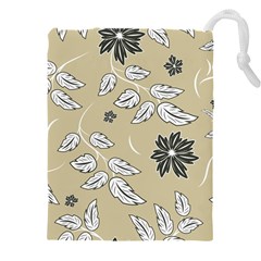 Folk Flowers Print Floral Pattern Ethnic Art Drawstring Pouch (5xl) by Eskimos