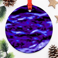 Purple  Waves Abstract Series No2 Ornament (round) by DimitriosArt