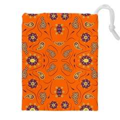 Floral Pattern Paisley Style  Drawstring Pouch (5xl) by Eskimos