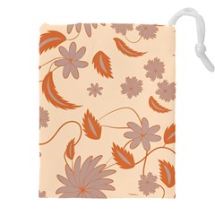 Folk Flowers Print Floral Pattern Ethnic Art Drawstring Pouch (5xl) by Eskimos