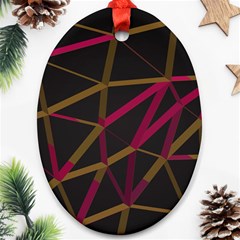 3d Lovely Geo Lines Xi Oval Ornament (two Sides) by Uniqued