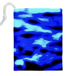 Blue Waves Abstract Series No11 Drawstring Pouch (4XL) Back