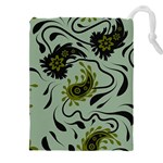 Floral pattern paisley style Paisley print.  Drawstring Pouch (4XL) Front