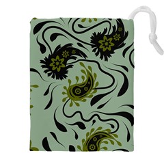 Floral Pattern Paisley Style Paisley Print   Drawstring Pouch (5xl) by Eskimos
