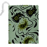 Floral pattern paisley style Paisley print.  Drawstring Pouch (5XL) Back