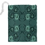 Floral pattern paisley style Paisley print.  Drawstring Pouch (4XL) Back
