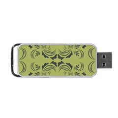 Floral Folk Damask Pattern Fantasy Flowers  Portable Usb Flash (two Sides) by Eskimos