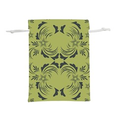 Floral Folk Damask Pattern Fantasy Flowers  Lightweight Drawstring Pouch (s) by Eskimos