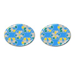 Abstract Pattern Geometric Backgrounds   Cufflinks (oval) by Eskimos