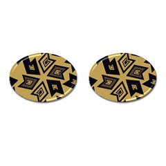 Abstract Pattern Geometric Backgrounds   Cufflinks (oval) by Eskimos
